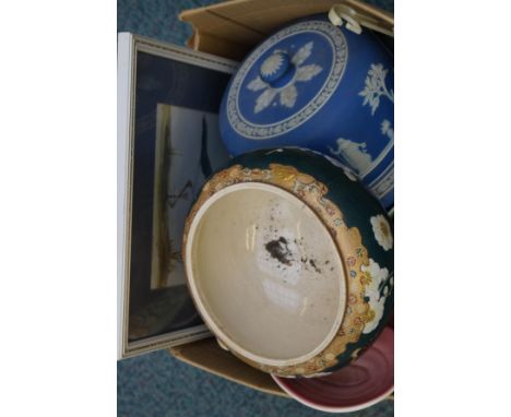 Box of ceramic to include a Wedgwood cheese dish &amp; Carlton ware 