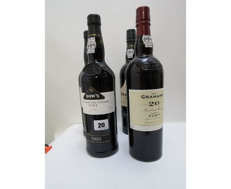 Port -a Dows late vintage Port 2000, bottled in 2006, 75cl, a bottle of Dows Finest Reserve Port, 75cl, a bottle of Grahams R