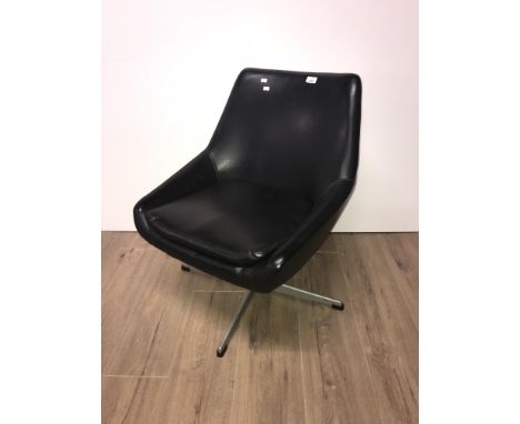 VINTAGE BLACK OFFICE SWIVEL CHAIR