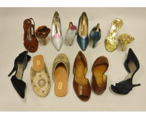 A collection of ladies' court shoes, to include Charles Jourdan, L K Bennett etc, together with three pairs of fur-lined boot