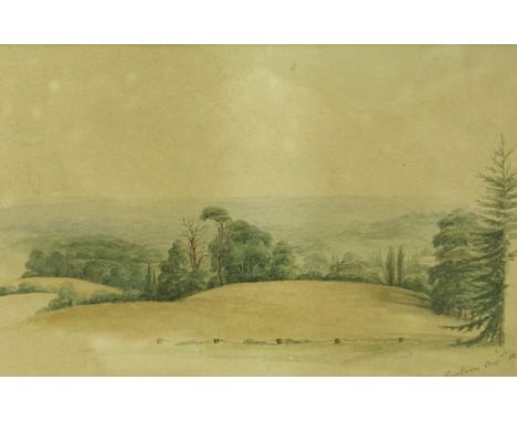 19th CENTURY ENGLISH SCHOOL "Fairlawn, August 1835" a landscape study, watercolour, unsigned, inscribed lower right, 16 cm x 