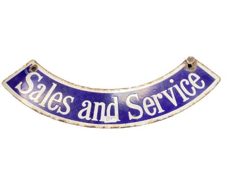 Vintage enamel sign - 'Sales and service' - 70.5cm wide