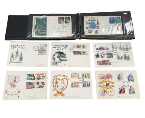 Three albums of stamps including GB First Day Covers
