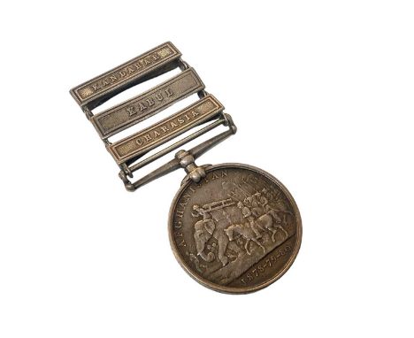 Victorian Afghanistan medal with three clasps- Kandahar, Kabul and Charasia named to .B/232 PTE. B. Curran. 92nd. High. R.