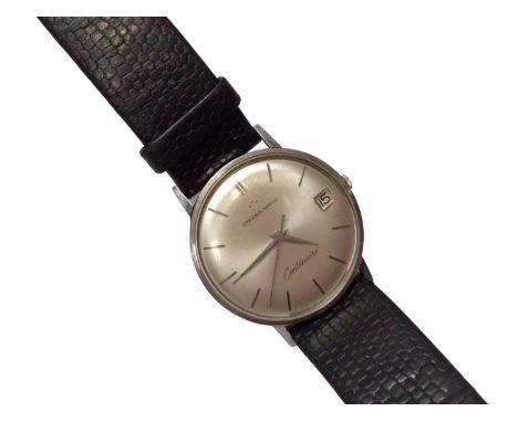 1950's Gentlemen's Eterna-Matic Centenaire automatic wristwatch in stainless case with silvered dial, baton hour markers and 