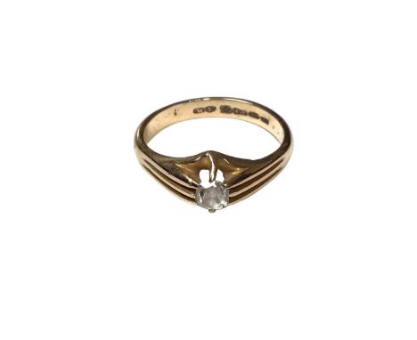 18ct gold diamond single stone ring with an old cut diamond, estimated to weigh approximately 0.37cts, in a reed claw setting
