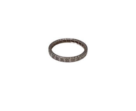 Platinum and diamond set eternity ring, size N½Stamped 'PLAT' on edge of the shank.Weight 2.6 grams