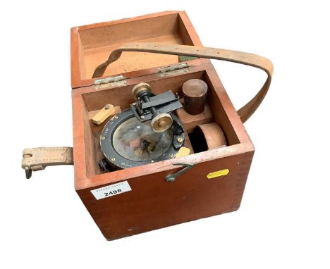 Old military gimbal compass in case