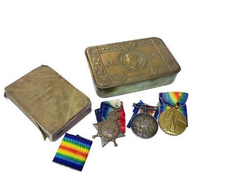 First World War medals comprising 1914 - 15 Star named to 5145 CPL. W. Abrey. E. Surr. R, War medal named to 32074 PTE. G. A.