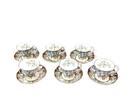 Royal Albert Madonna Lily six place cups and saucers