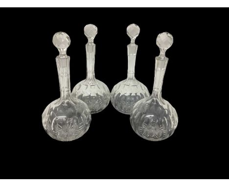 Set of four Victorian glass decanters and stoppers together with boxed Edinburgh crystal and boxed Caithness crystal glasswar