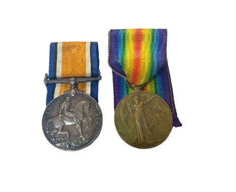 First World War pair comprising War and Victory medal named to 26511 PTE. A. Marigold. R. F. C.