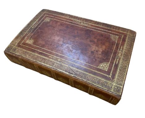 Sir Robert Atkyns - The Ancient and Present State of Glostershire, first edition, 1712, fine leather bindingOne plate appears