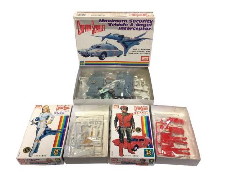 Imai Captain Scarlet plastic models kits including Capatain Scarlet, Concerto Angel &amp; Maximum Security Vehicle &amp; Ange