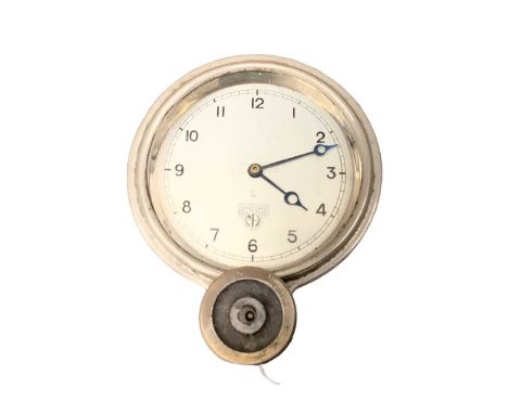 Vintage Smith car clock with silvered dial.
