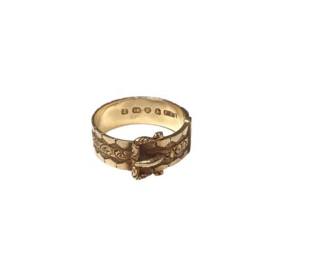 Victorian 18ct gold buckle ring (London 1880), size N½Weight 4.5 grams. In very good original condition, no evidence of any d