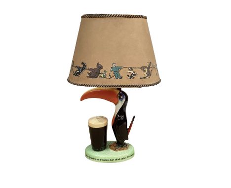 Carlton Ware Guinness Toucan lamp with original shade, 41cm including shade