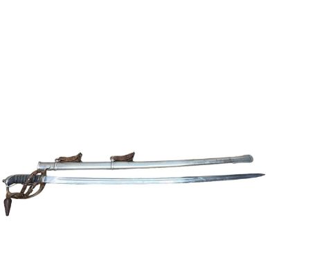 1930s 1821 Pattern possibly Indian Light Cavalry N.C.Os sword by Wilkinson Sword, London with nickel plated three bar hilt, p
