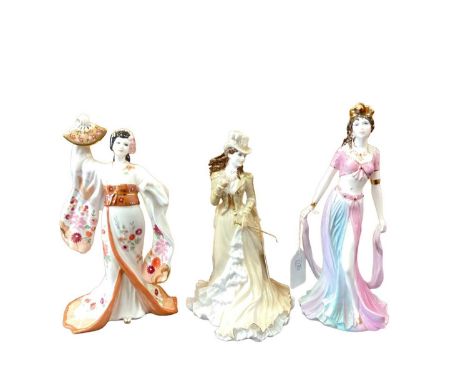 Six Coalport limited edition figures - Madam Butterfly, Helen of Troy, Ruby, Sapphire, Helena Riding In Hyde Park and Salome,