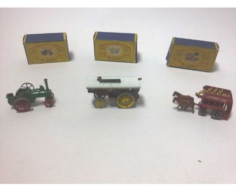 Models of Yesteryear Y-4 Horse Drawn Fire Engine, Y-3 E Class Tramcar, Y-14 GWR Duke of Connaught Locomotive, Y-13 Sante Fe L