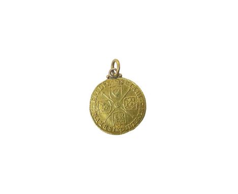 G.B. - Gold Half Guinea George I 1718 (N.B. Soldered ring mount at 12 o'clock and with slight bend to flan) otherwise F-GF (1
