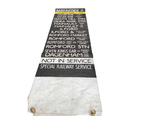 Routemaster bus East London complete roller sign destination ribbon/blind