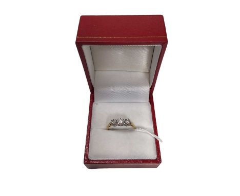 Diamond three stone ring with three brilliant cut diamonds, estimated to weigh approximately 0.50cts in total, in a platinum 