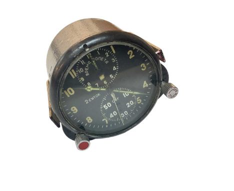 Second World War era Soviet Russian military aircraft clock.