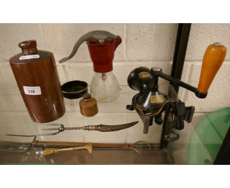 Collection of kitchenalia to include Spong kitchen coffee grinder 