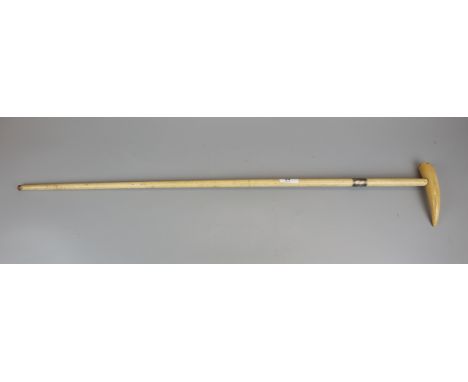Whale bone and whale tooth walking stick 