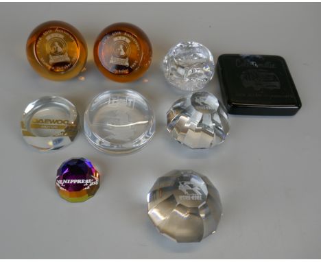 Collection of automobile themed paperweights 