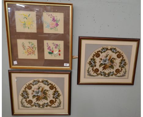 2 bead work pictures togther with a tapestry 