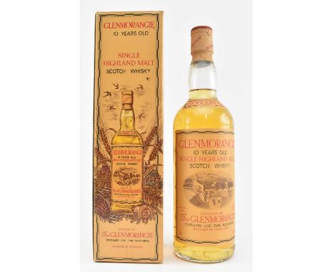 A Glenmorangie 10 years old single highland malt scotch whisky bottle in original cardboard box. 75cl, 40% vol. Seal intact. 