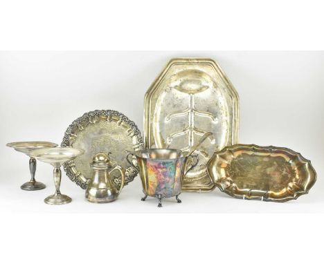 A collection of vintage silver-plated white metal tableware &amp; items. The lot to include a silver plated serving plate dec