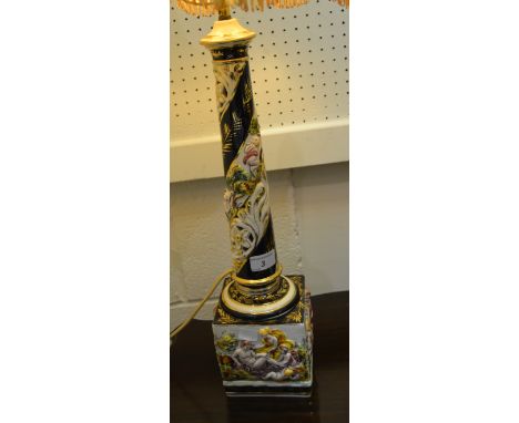 A continental porcelain table lamp