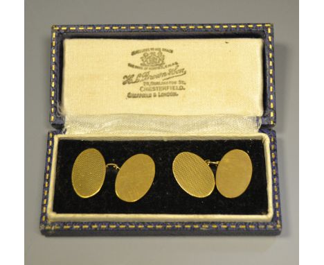 A pair of 9ct gold cufflinks, boxed 4.5g