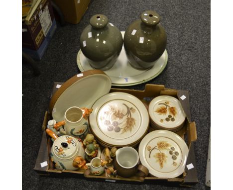 Ceramics - Denby stoneware table lamps; Hummel figures ;  etc 