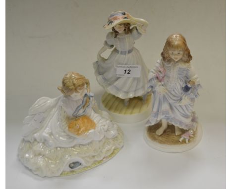 A Royal Worcester figure, Grandma's Bonnet, sculptured by Shelia Mitchell, limited edition 1791/9500;   others, Lullaby, 2323