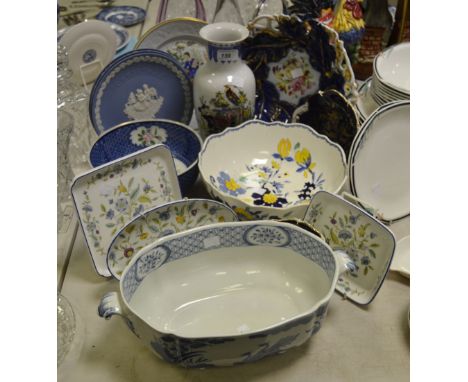 Blue and White Ceramics - Wedgwood Jasperware Christmas plates; Minton Haddon Hall Blue; Old Chelsea tureen; continental porc