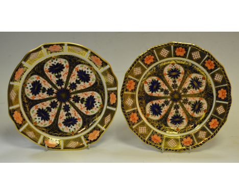 Royal Crown Derby - two Imari 1128, 23cm plates (2)