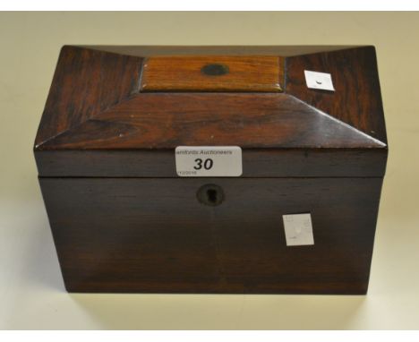 A Victorian rosewood sarcophagus tea caddy c.1870