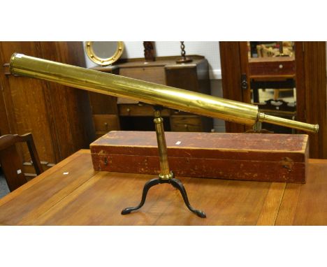 A Broadhurst Clarkson type telescope, cased