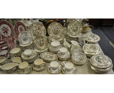 An Indian Tree pattern dinner service comprising five dinner plates, twenty 23cm plates, 25 tea plates, six 20cm plates, cups