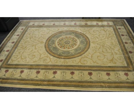 A Belgian carpet, Royal Palace design , in tones of cream, 200cm x 290cm