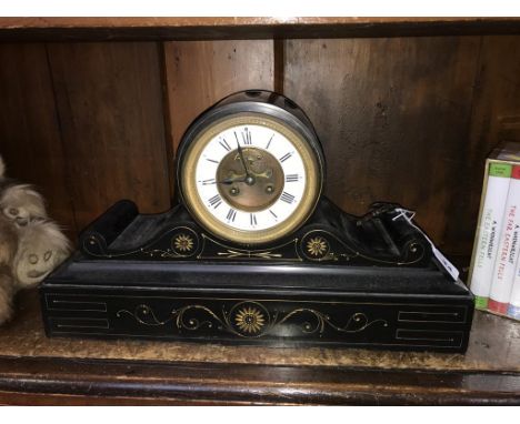 A Victorian slate 8 day mantel clock