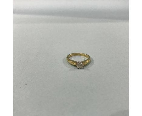 An 18ct gold diamond solitaire ring, 3.8g, size 'L/M'