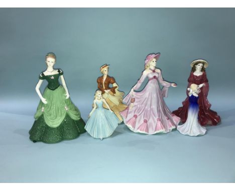 Five Coalport figures and one Worcester figure