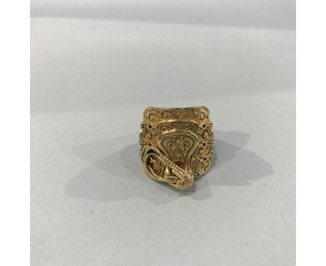 A 9ct gold 'Saddle' ring, 25g