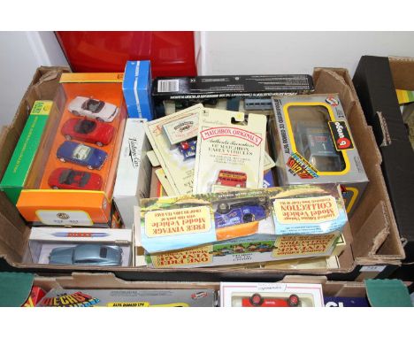 A collection of diecast model vehicles to include Bburago, Dinky, and Matchbox