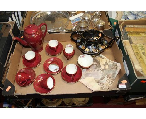 A collection of ceramics to include an Empire six-place coffee service and a Dean Tunstall teapot